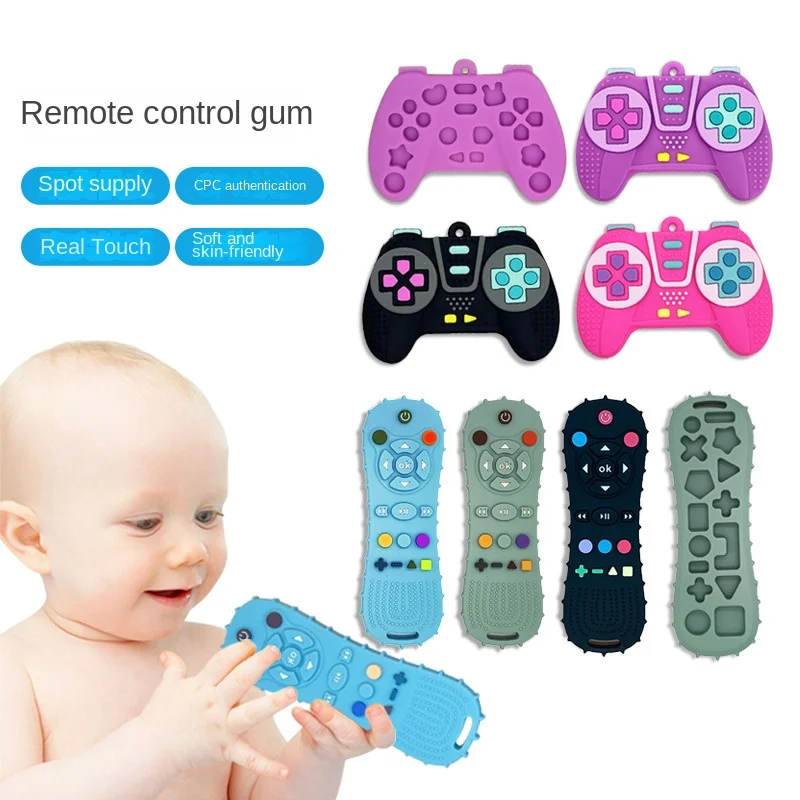 

1Pcs Baby Teether TV Remote Control Shape Silicone for Rodent Gum Pain Teething Toy Kids Sensory Educational Toy