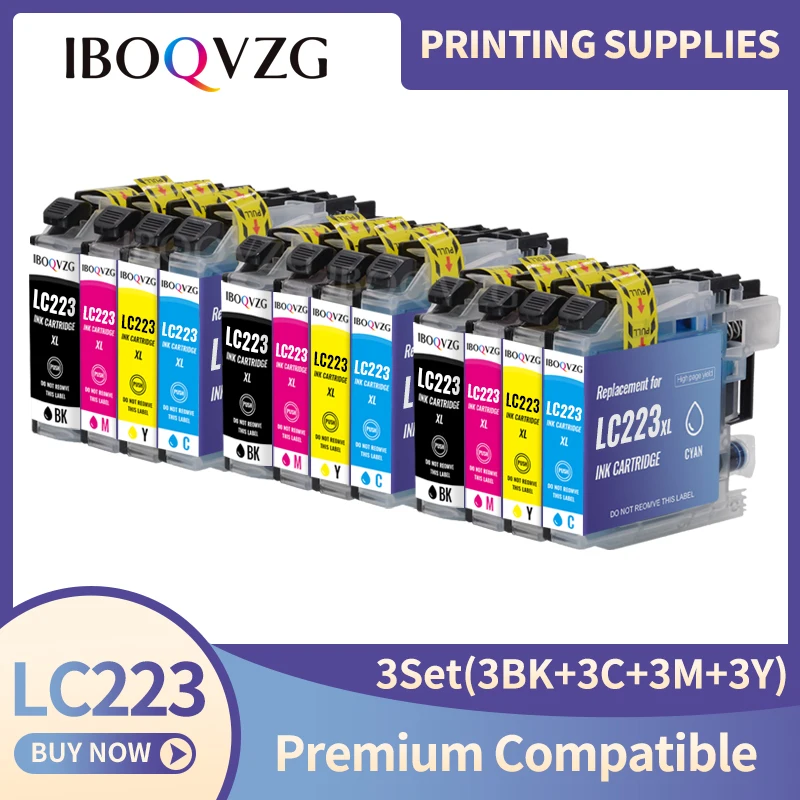 

IBOQVZG Compatible for Brother LC223 Ink Cartridge For Brtoher DCP-J562DW/J4120DW/MFC-J480DW/J680DW/J880DW/J4620DW/J5720DW/J5320