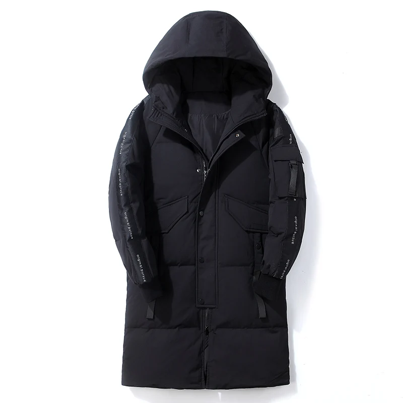 2022 Winter Jacket Men's Down Jacket Men's Korean Version Mid-length Tide Thickening Slim Fit Parka Windproof Jacket Men