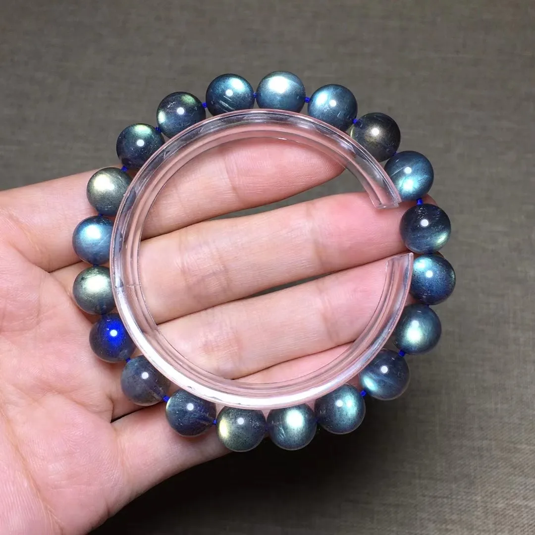 

9mm Natural Labradorite Stone Bracelet Jewelry For Women Men Healing Luck Love Gift Beauty Crystal Moonstone Beads Strands AAAAA