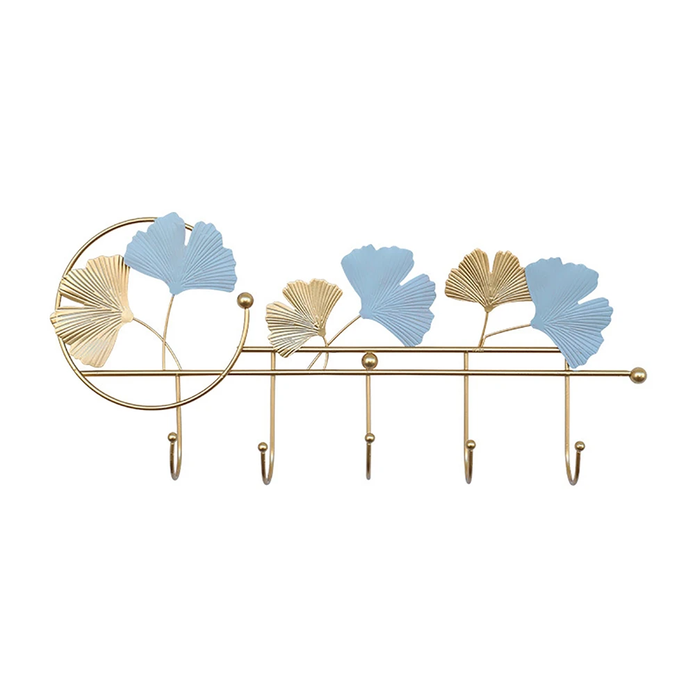 

Wrought Iron Hook Entry Porch Decorative Leaf Wall Rack Key Clothes Coat Hanger Storage Holder for Home Fitting Room Decor