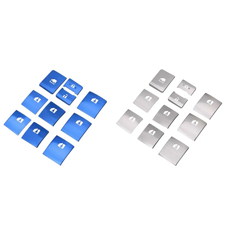 

10PCS Car Door Window Glass Lift Switch Button Decoration Sticker Cover Trim For Toyota Camry 2018+