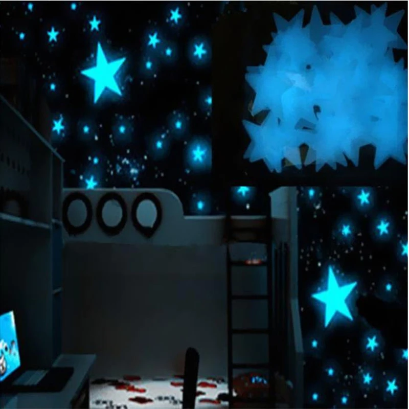 

80Pcs Luminous Wall Stickers Glow In The Dark Stars Stickers For Baby Kids Rooms Colorful Fluorescent Room Decor Home Decal