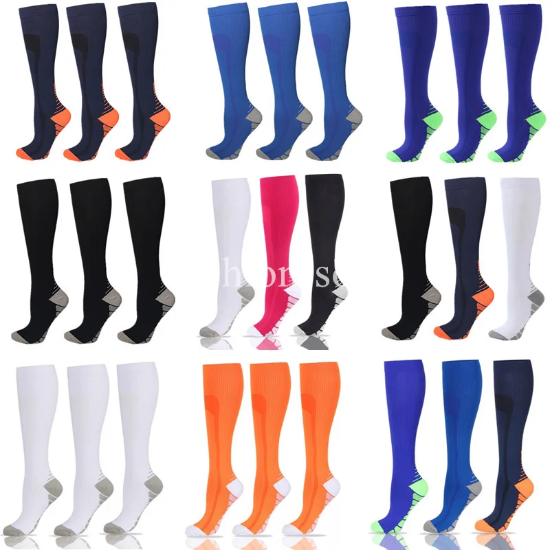 

3 Pairs Lot Pack Sport Socks Running Men Compression Socks for Marathon Cycling Football Varicose Veins Nursing Compression Sock