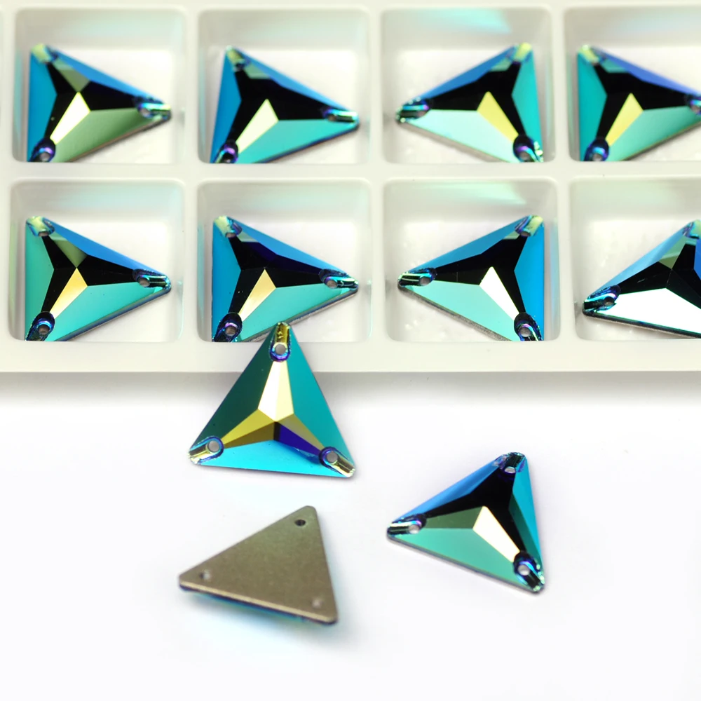 YANRUO 3270 Треугольник Coalt AB Очарование Пришивание Рукоделие камней Плоская задняя