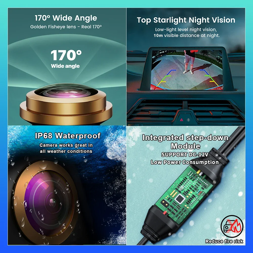 AHD 1080P Автомобильная камера заднего вида на ручке багажника для Mercedes Benz ML350 W176 W205