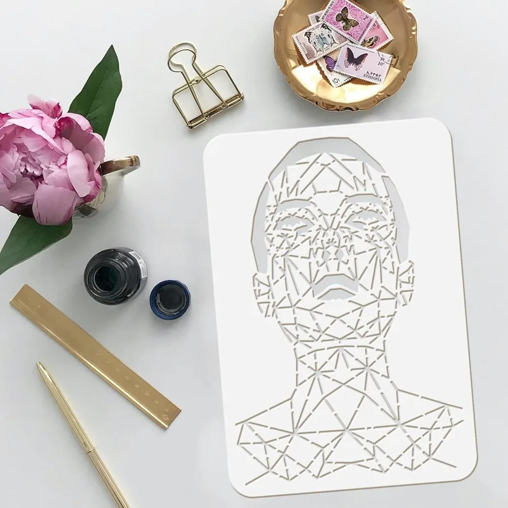 Геометрический трафарет для рисования лица 8 3x11 7 дюйма линий человеческого