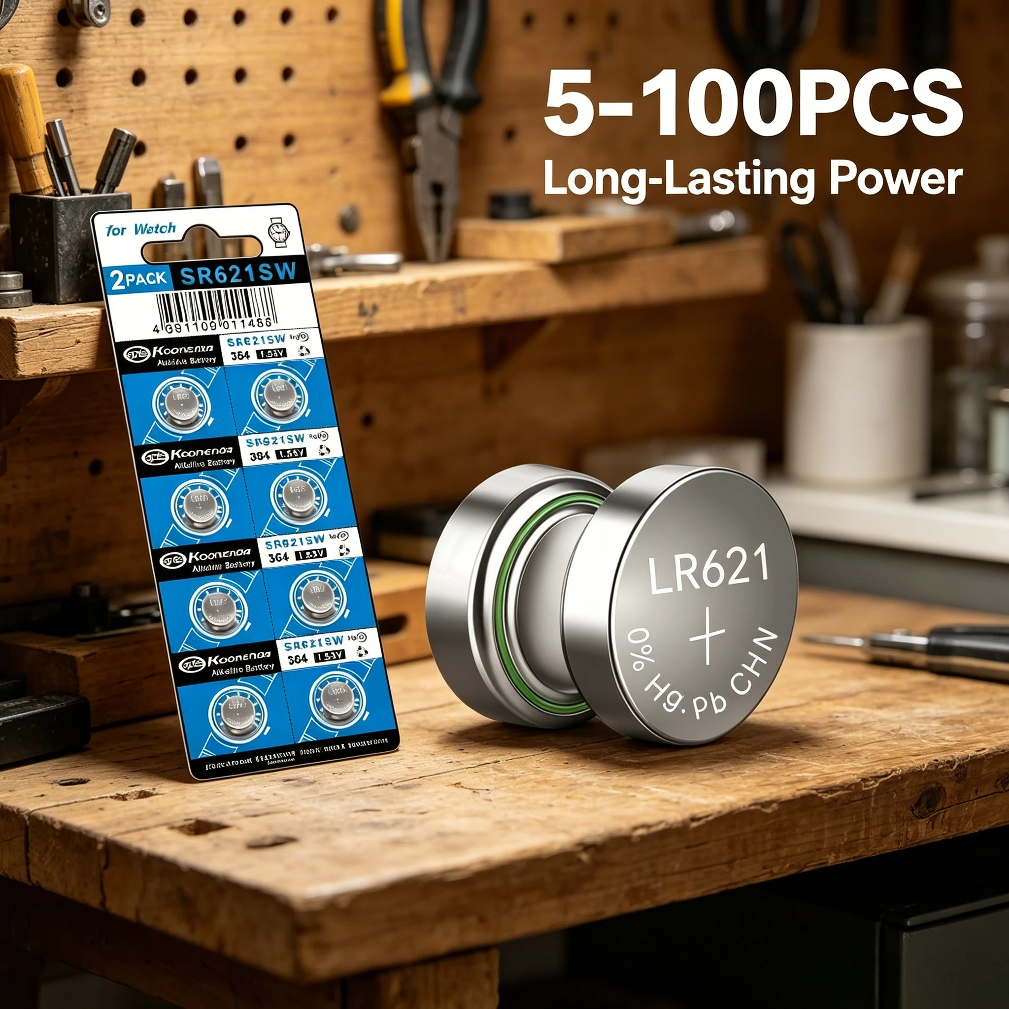 Фото 5-100 шт. SR621SW AG1 LR621 364 363 LR60 164 1.5V щелочные батарейки-таблетки (кнопочные) для электронных устройств №1