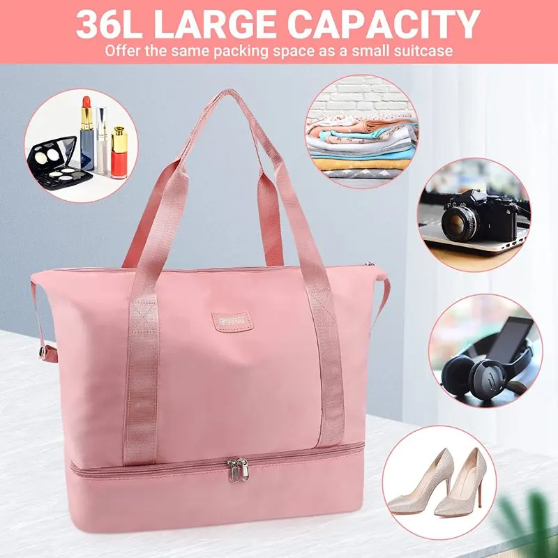 Travel Duffle Bags Sports Gym Bag Shoulder Weekender Overnight Bag for Women