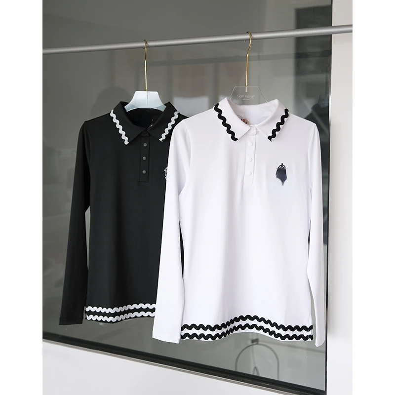 

Women's Golf Apparel Korean Clothing Long Sleeved T-shirt Top Polo Shirt Slim Sports Comfortable Casual Top