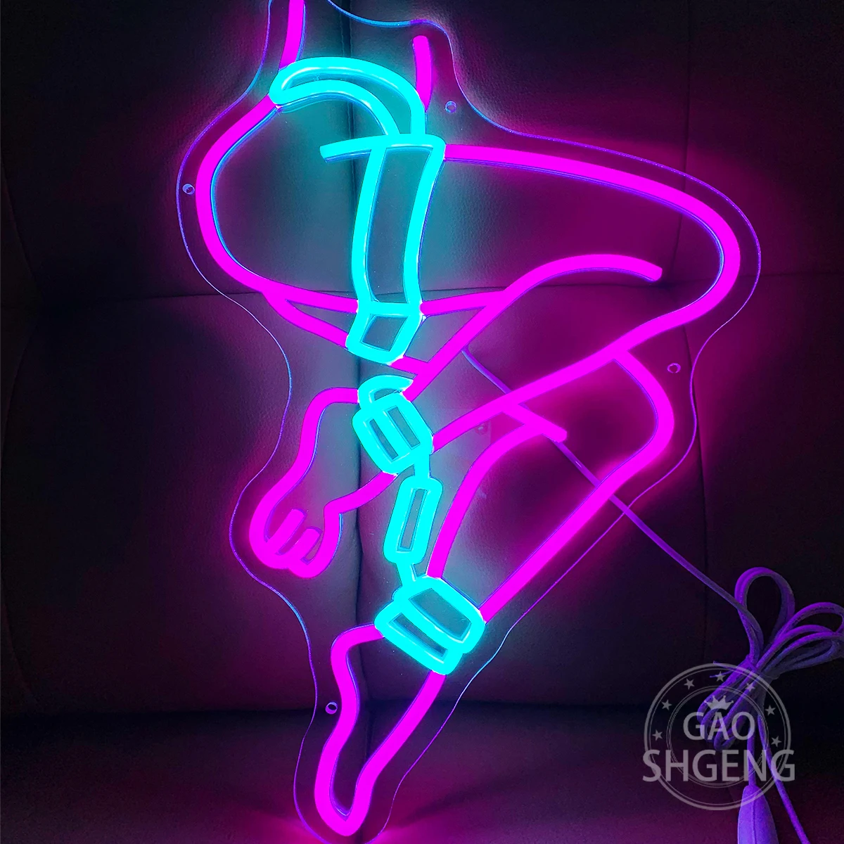 Неоновые знаки с перекрещивающимися штанинами применим к детской баре ночной