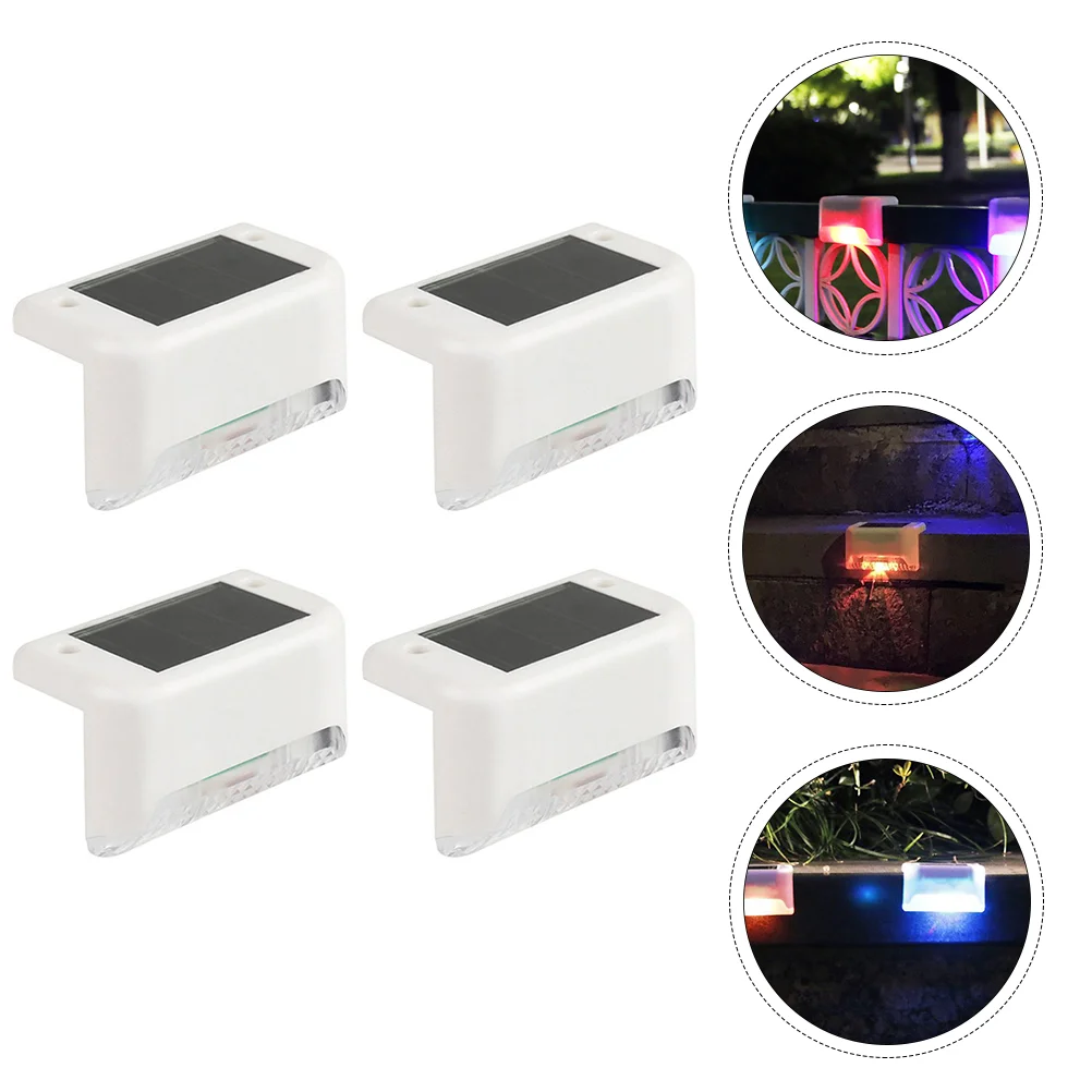 

4psc Solar Step Light Waterproof Step Light Solar Lamp for Outdoor Outside