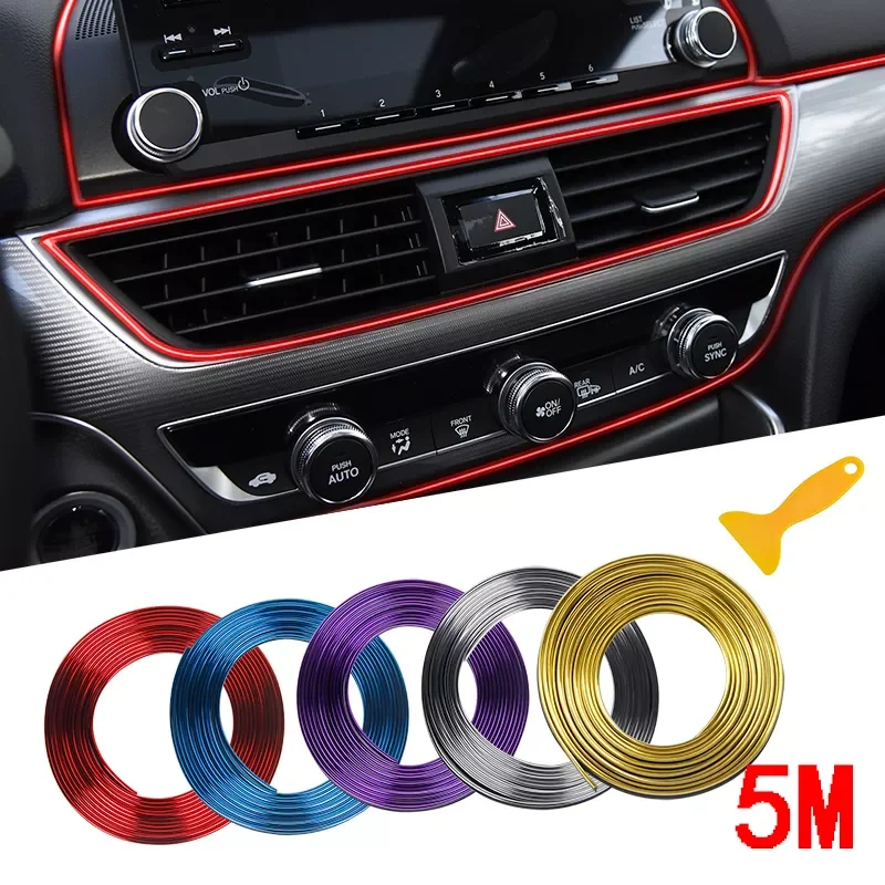 

5M/lot Car Dashboard Door Edge Insert Trim Styling Interior Decorative Moulding Universal Auto Accessories Voiture Strip