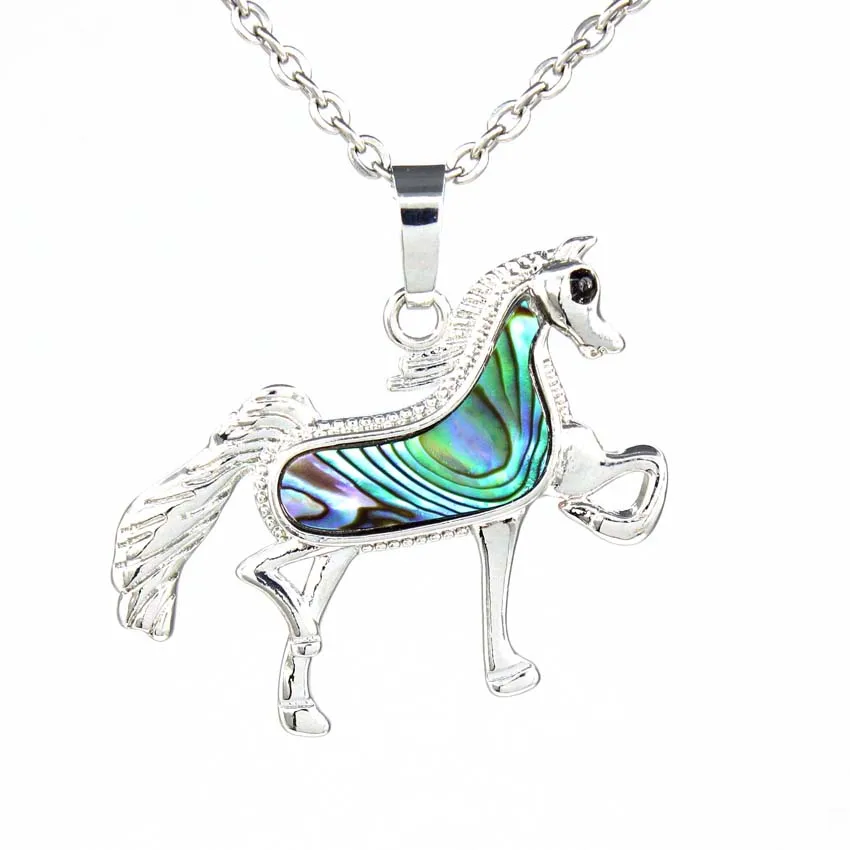 Цепочка с подвеской в виде лошади, серебристого цвета