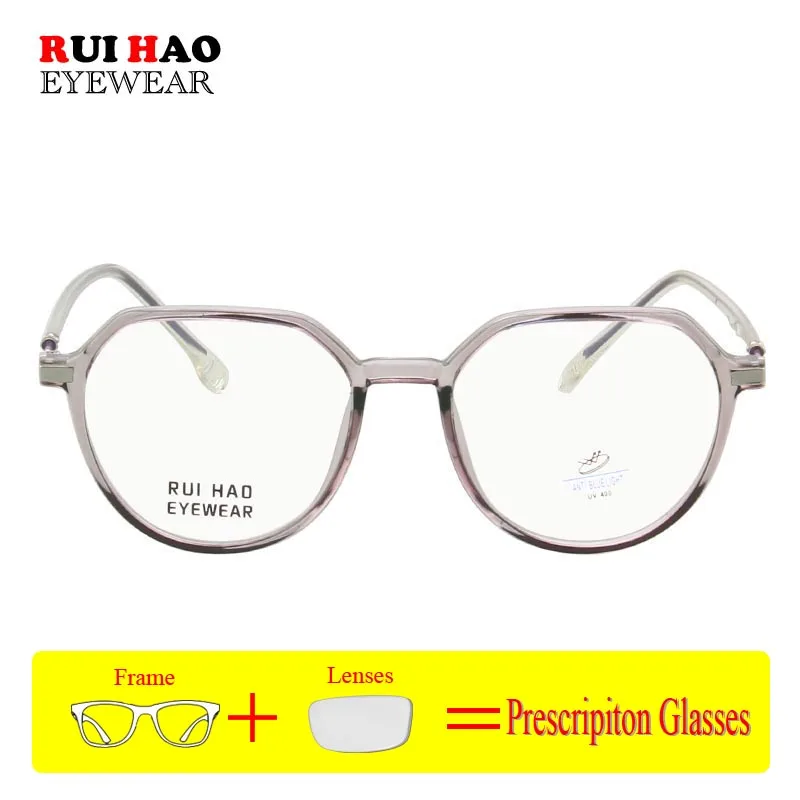 Оптические очки по рецепту на заказ многоугольные TR90 ретро с полимерными линзами