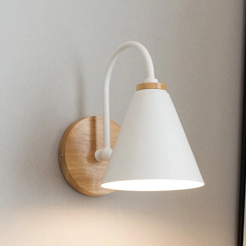 

Nordic Living Room Interior Corridor Curved E27 Wall Lamp Aisle Lamp Simple Modern Bedroom Bedside Wall Lamp