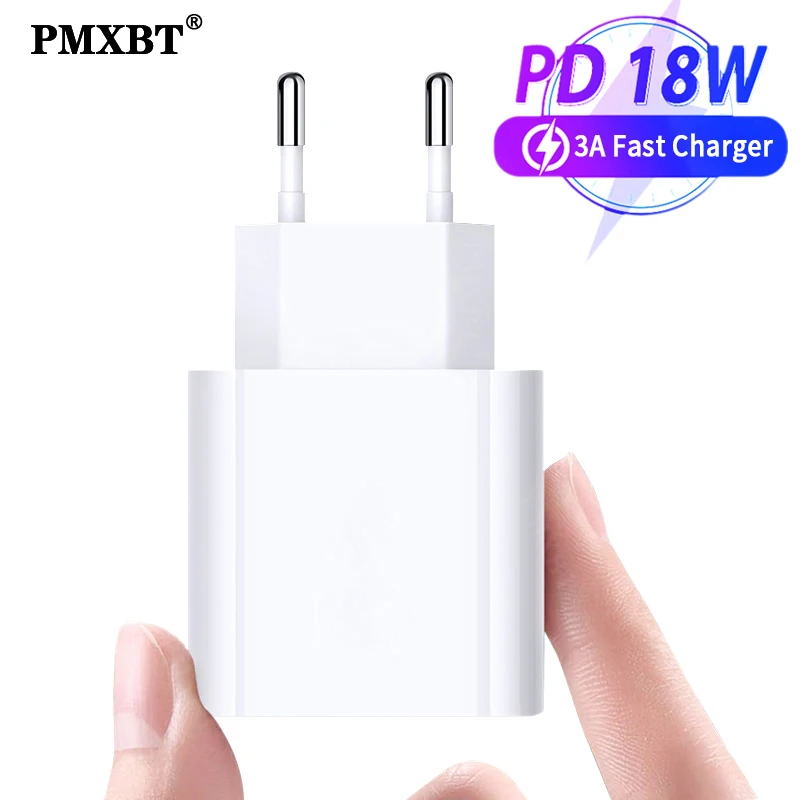 

18W PD Charger Fast Charging Power Adapter For iPhone 12 Huawei Samsung S20 Quick Charge QC3.0 Wall EU US UK AU Plug Type C Port