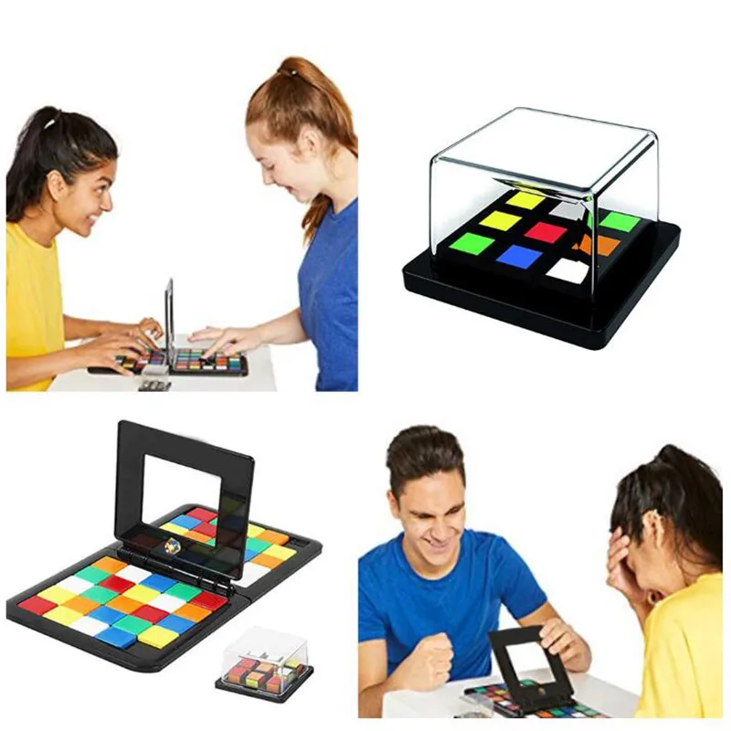 Puzzle Cube 3D Puzzle Race Cube Board Game Kids Adults Education Toy Parent-Child Double Speed Game Magic Cubes images - 6