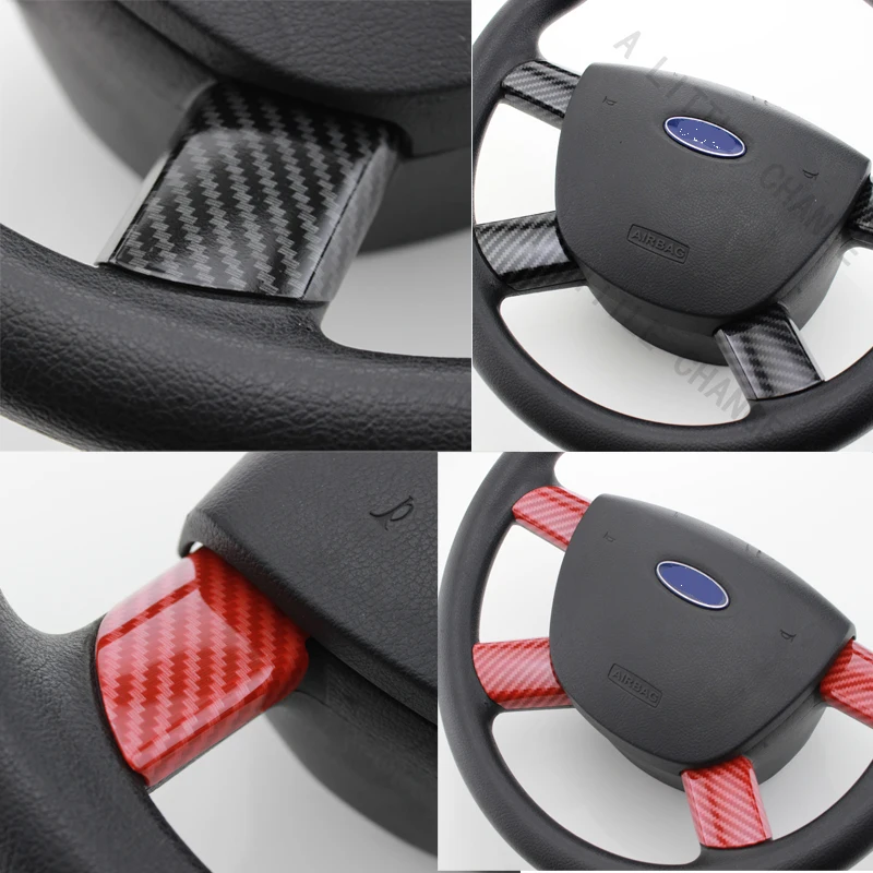 

My Good Car 4Pcs/Set Interior Car Steering Wheel Panel Cover Trim Sticker for Ford Focus 2 MK2 2005 - 2011 Accessories