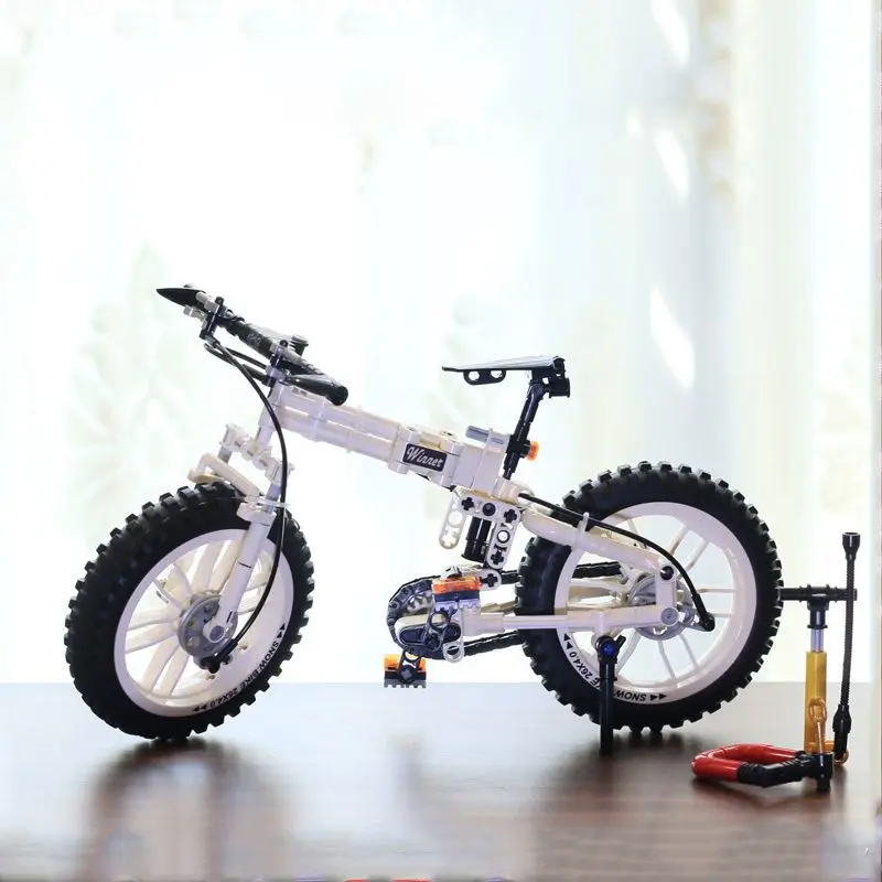 

Technical Series City Bicycle Motorbike Mountain Folding Bike With Inflator Model Building Blocks Creative Bricks Boy girl Toys