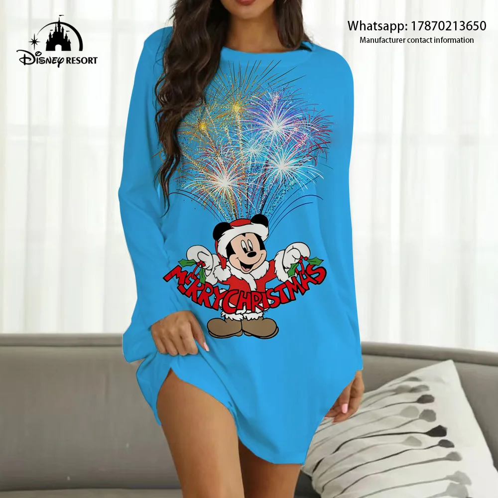 

2022 Fall Women's New Disney Brand Boho Style Mickey and Donald Duck Anime Print Fashion Casual Sexy Party Ladies Homewear Y2K