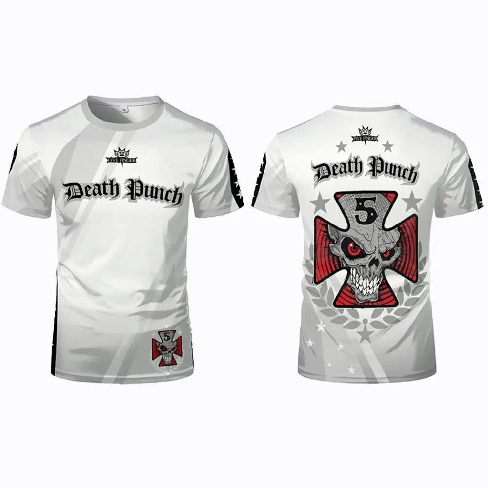 Фото Мужская футболка 2026 года для фанатов 5FDP Five Finger Death Punch, с 3D-принтом, короткий рукав, унисекс, в стиле стрит-рок, для любителей хэви-метала №5