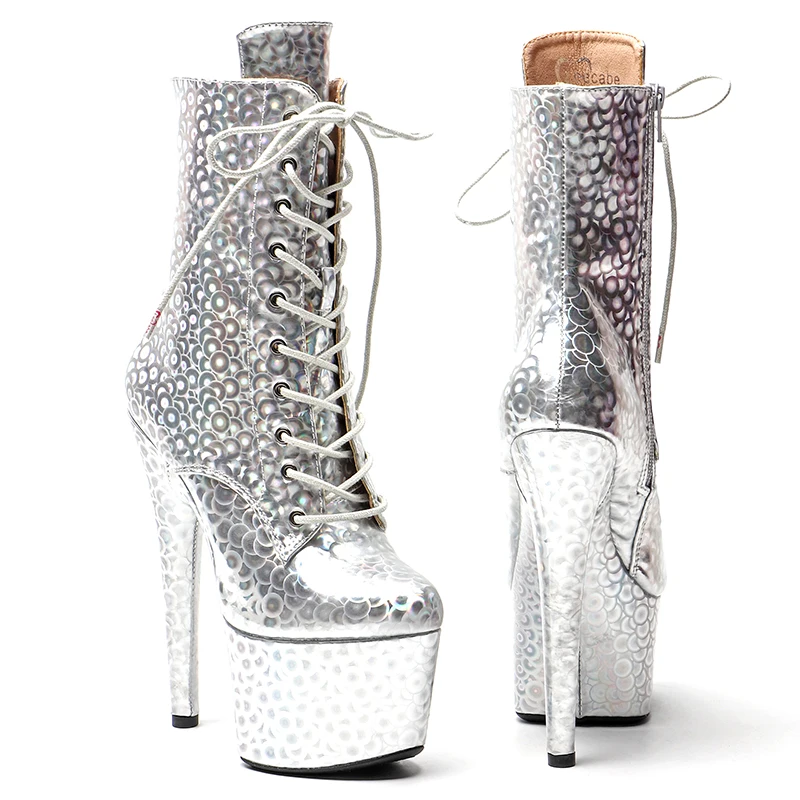 Leecabe 17CM/7inches  Pole dancing shoes Club Stripper Shoes Steel Tube Dancing High Heel platform boot 3B