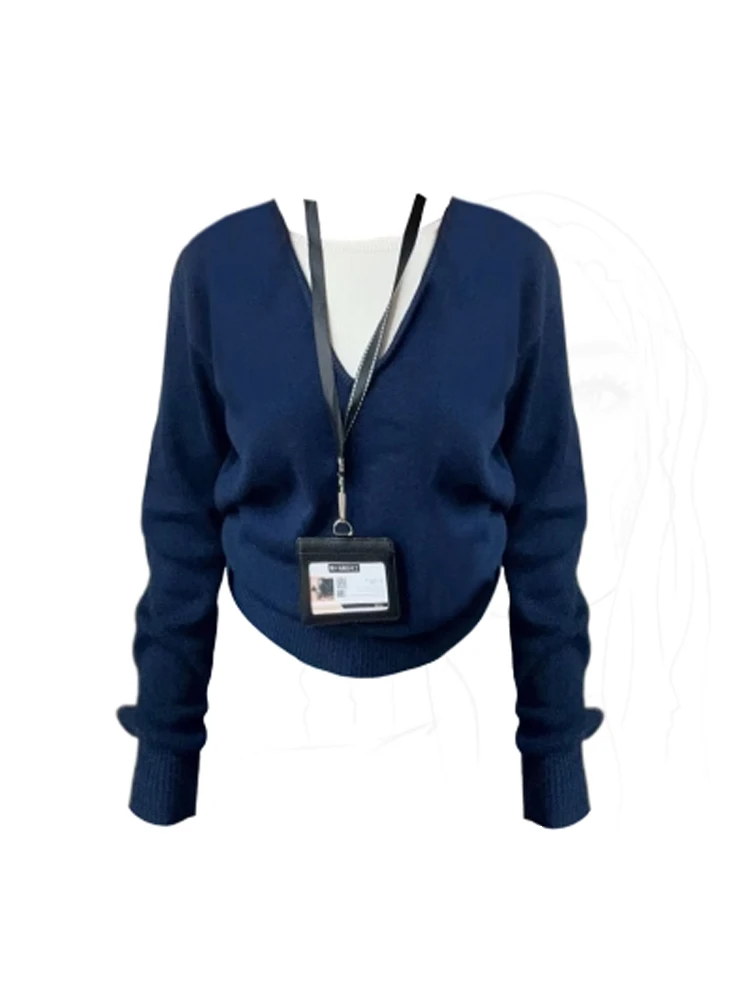 Женский пуловер свитер в стиле Харадзюку корейский джемпер Y2k с длинными