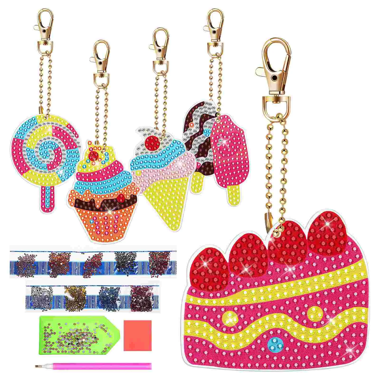 

Egg Roll Purse Keychain Kids Party Favors Wallet Backpack Keychains Ice Cream Acrylic Keyring