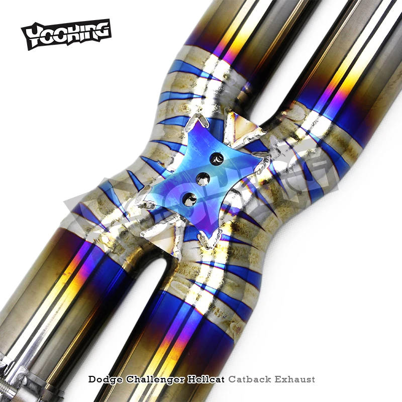 Фото Выхлопная система Yooking Uning Titanium Pipe Muffler Vacuum Valve для Dodge Challenger SRT Hellcat 6.2T 2016-2022 №3
