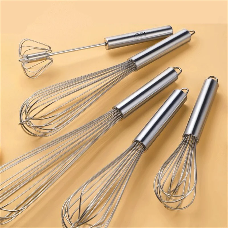 

Semi-automatic Stainless Steel Egg Beater 304 Stainless Steel Egg Whisk, Cream Beater Kitchen Manual Egg Whisk Tool