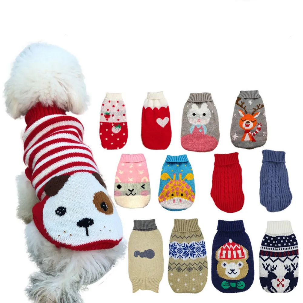 

Рождественский свитер для кошек и собак, пуловер, зимняя одежда для собак, для маленьких собак, чихуахуа, йоркширский щенок, куртка, одежда для домашних животных, жилет, пальто