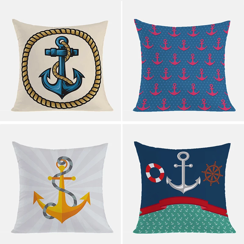 

Cushion Cover 45*45 Compass Anchor Decorative Pillowcases for Pillows 45x45 Throw Pillow Covers Pillowcase 40x40 Cushions Cases