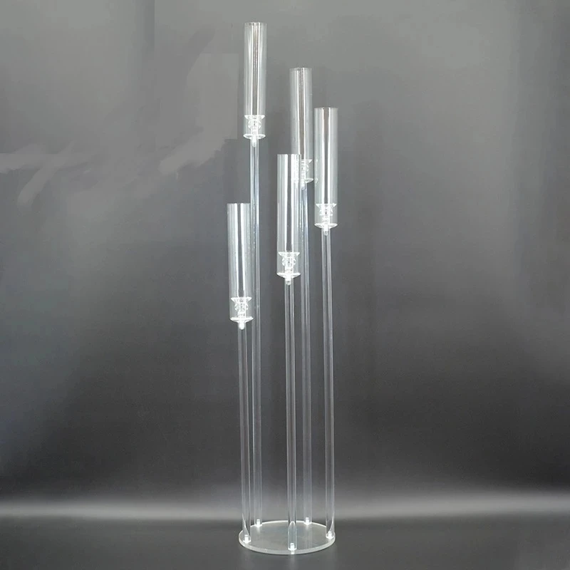 S Wedding Centerpiece Acrylic 5 Arms Candelabra For Party And Mariage Decoration