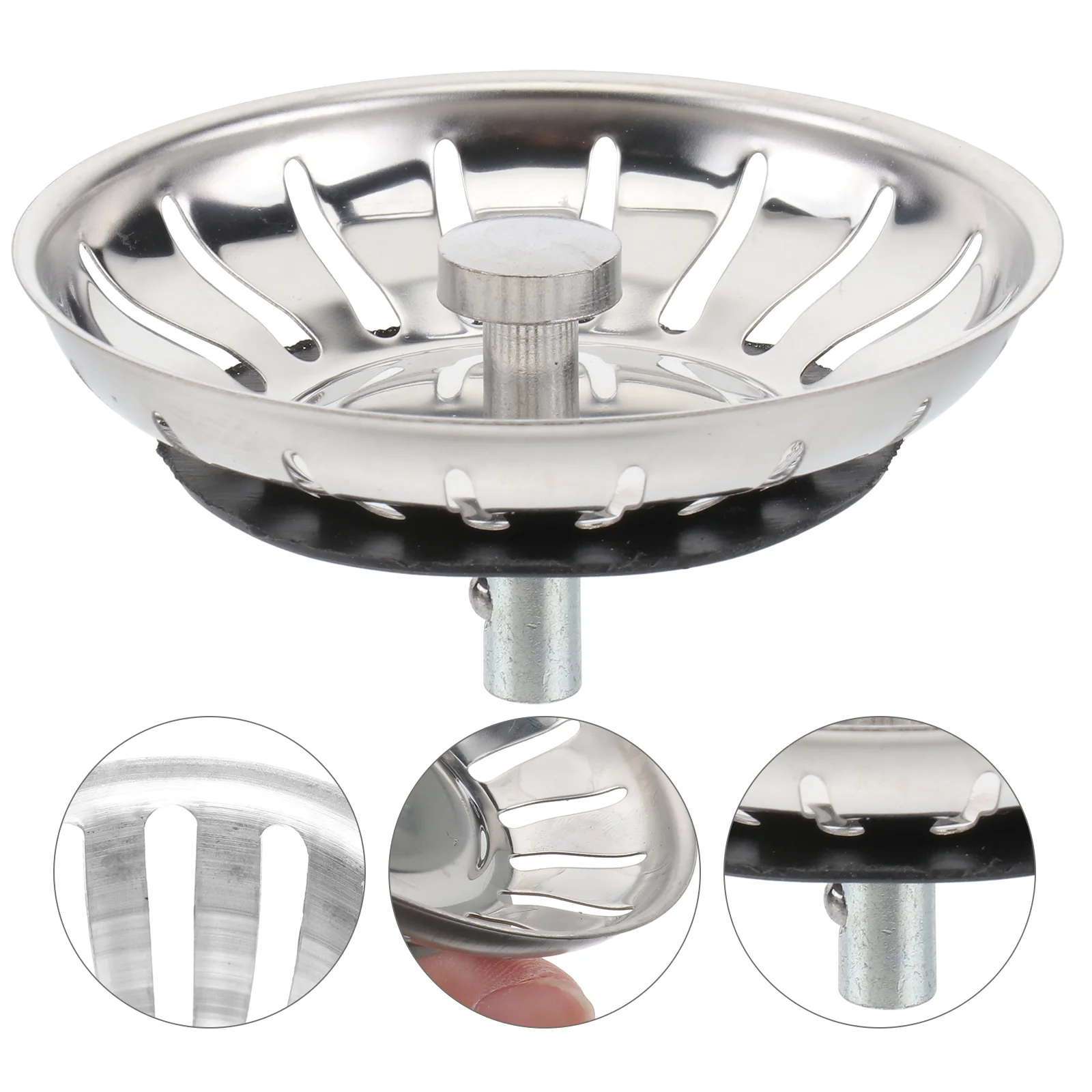 

Ситечко для кухонной раковины, ситечко для удаления мусора из нержавеющей стали, ситечко для слива раковины (серебряное)