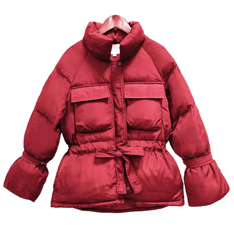 Reflective Coat Puffer Woman Aesthetic Korean Style Jacket Female Winter New Parka Down Clothes Jackets Coats Women's Clothing