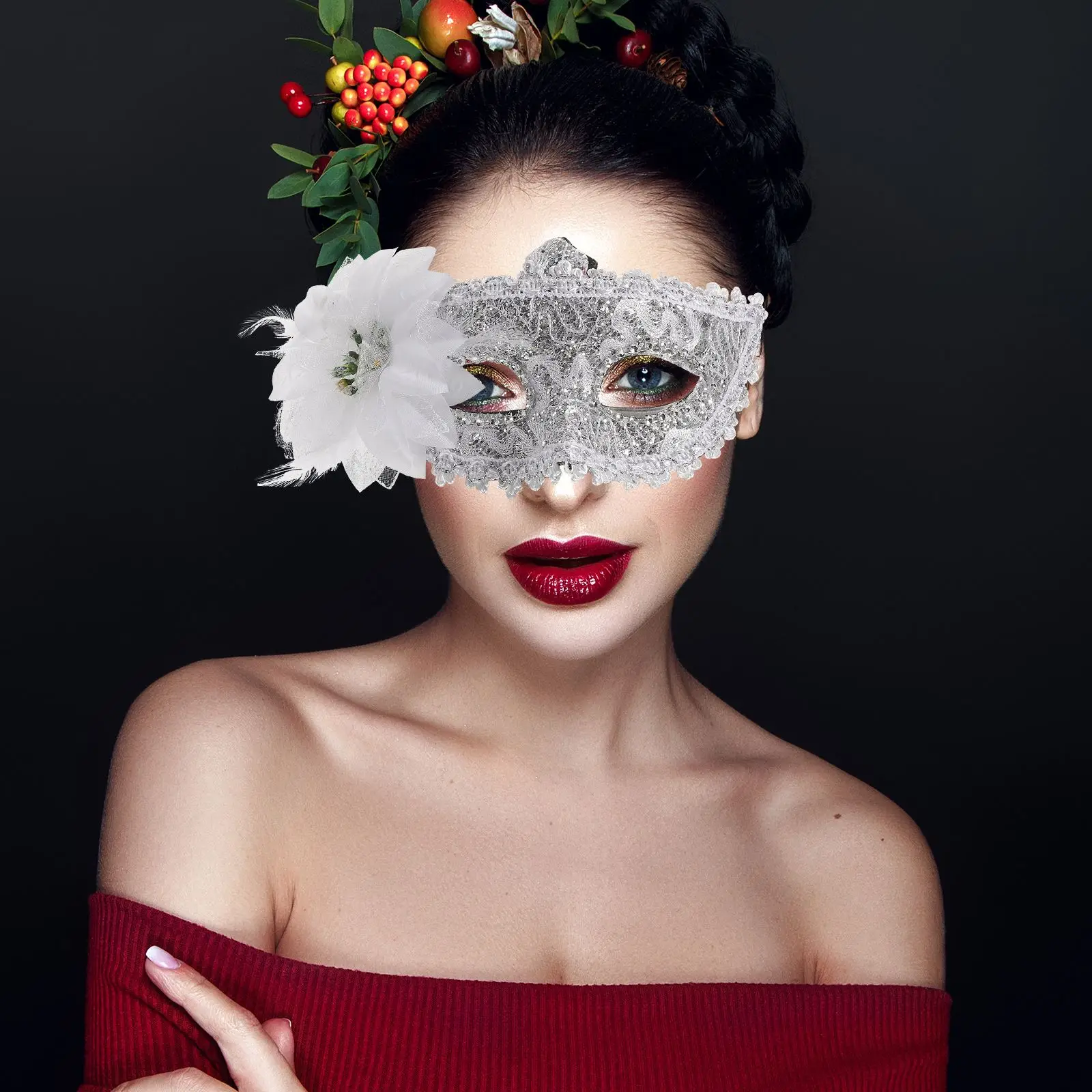 Костюмы на Хэллоуин маска для макияжа цветок лилии искусственная Бриллиантовая