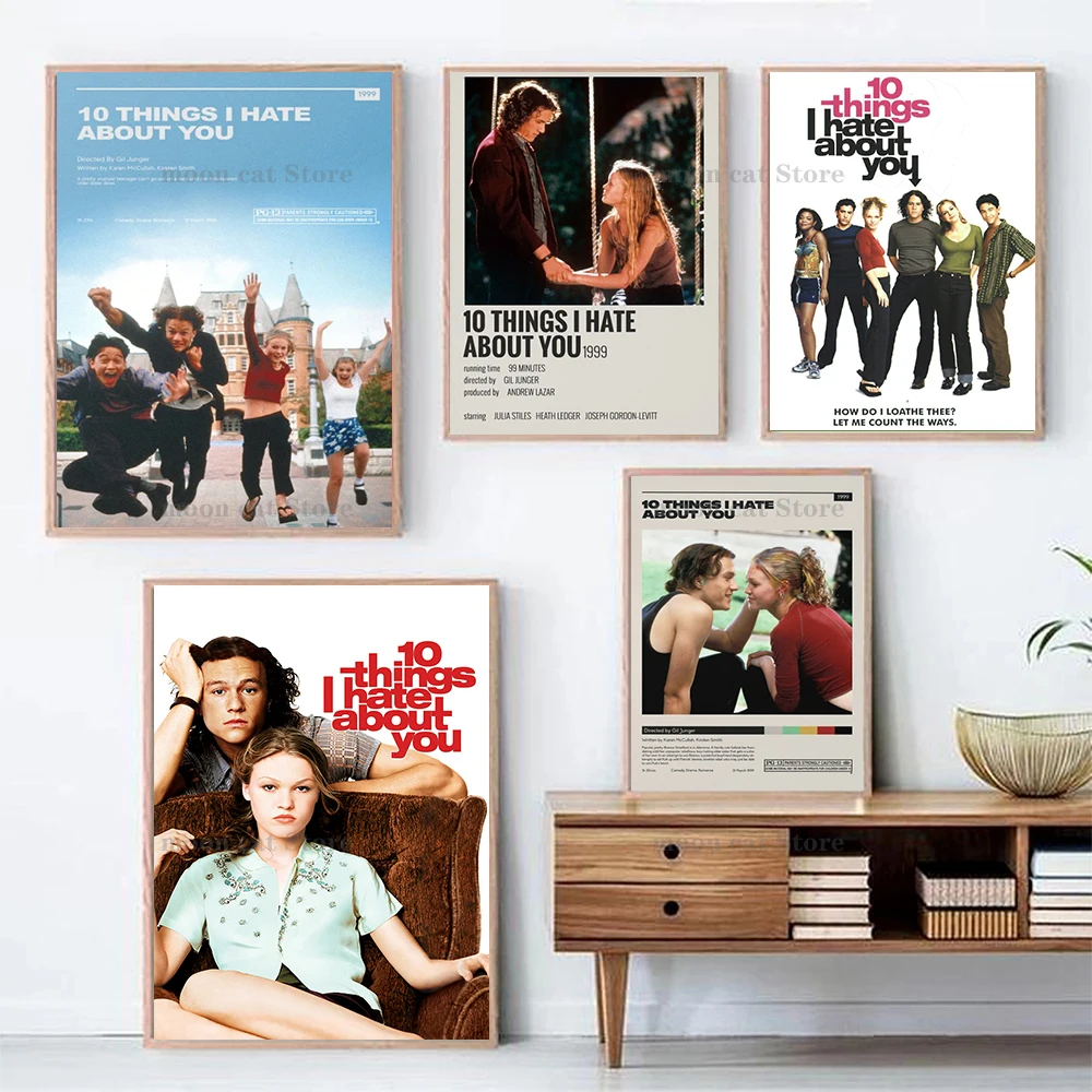 

90's Classic Romantic Film 10 Things I Hate About You Movie Print Art Canvas Poster For Living Room Decoration Home Wall Picture