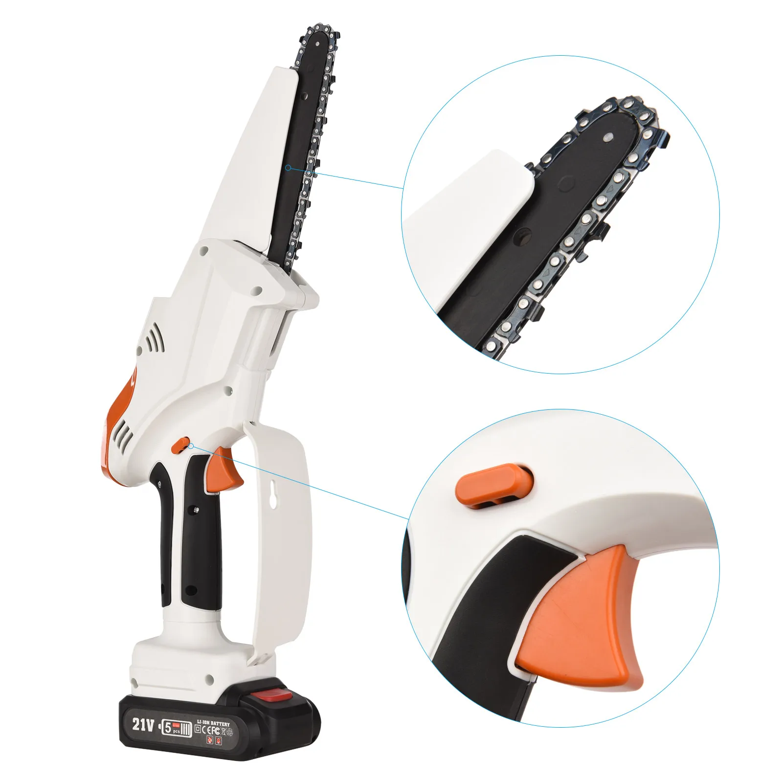 

Cordless Chainsaw 6 Inch for Gardening Pruning Trimming Portable for Men Women Electric Saw