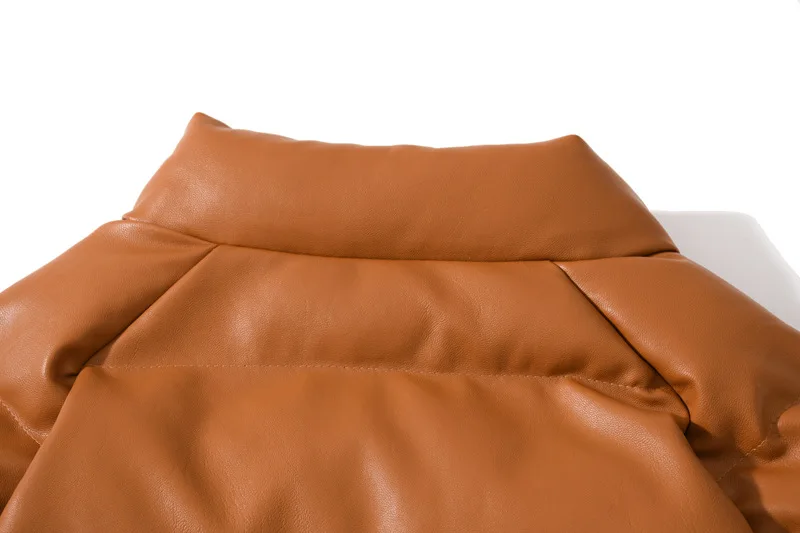 Fashion Cotton Jacket 2022 New Fall Winter Men Thick Pattern Brown Casual PU Leather Coat Classic Warm Heated Padded Clothing