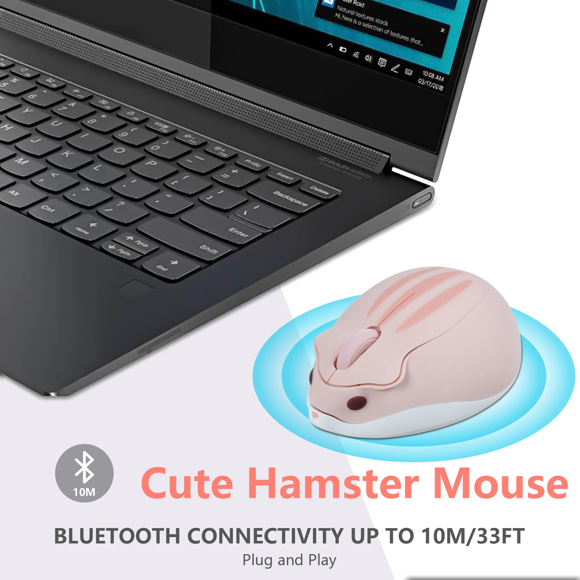 Милая мультяшная мышь Хомяк Bluetooth/2 4G Беспроводная USB креативная Бесшумная