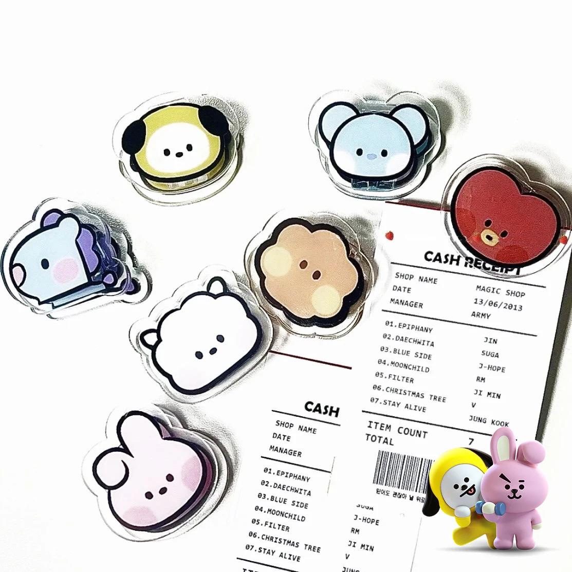 

Bts Clamp Document Organize Kawaii Kpop Stars Peripheries Anime Rj Tata Chimmy Cooky Koya School Office Acrylic Clips Fans Gift