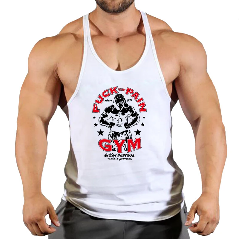 

Summer new fitness bodybuilding sports training vest cotton letter orangutan print quick-drying men's loose vest
