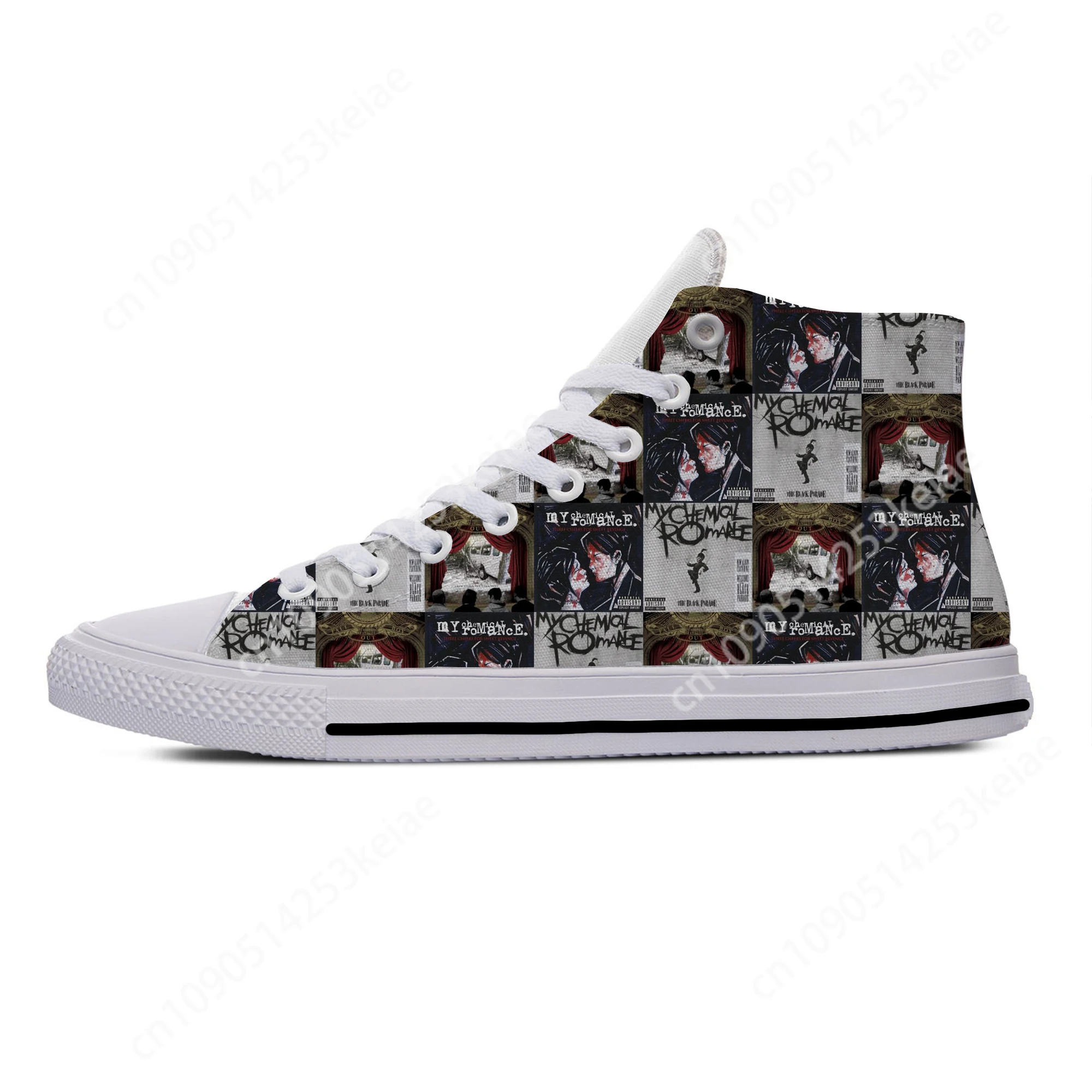 My Chemical Romance MCR Rock Band Fashion Funny Casual Cloth Shoes High Top Lightweight Breathable 3D Print Men Women Sneakers