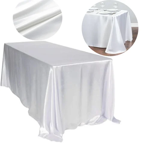 Свадебная атласная ткань, искусственная кожа, Декор, белый прямоугольный минималистичный домашний Гладкий тканевый чехол для стола