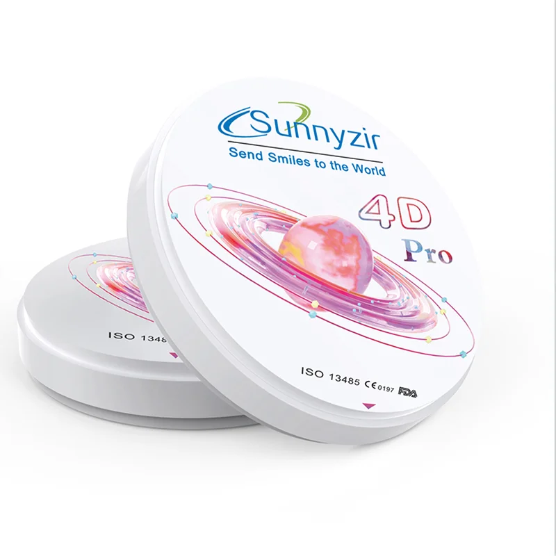 Sunnyzir 4D  Plus Multilayer Dental Milling Zirconia CAD CAM Zirconium Disc Dental Lab Materials