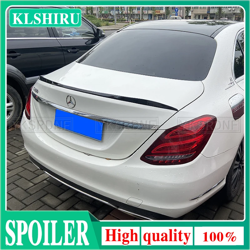 

For Mercedes W205 Spoiler 4Door Sedan C63 C43 style C180 C200 C260 ABS Plastic Tail Wing Unpaint and Lacquer Color For Benz W205