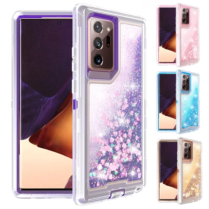 

Liquid Silicon Armor Case For Samsung Galaxy S21 S20 S22 S23 Ultra S8 S9 S10 Plus Note 20 9 8 Glitter Dynamic Quicksand Cover