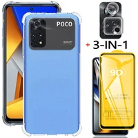 3 in 1poco x4 pro 5g case for poco x 4 gt shockproof silicone phone cases pocophone m4 pro glass cover xiaomi poco x4 pro case
