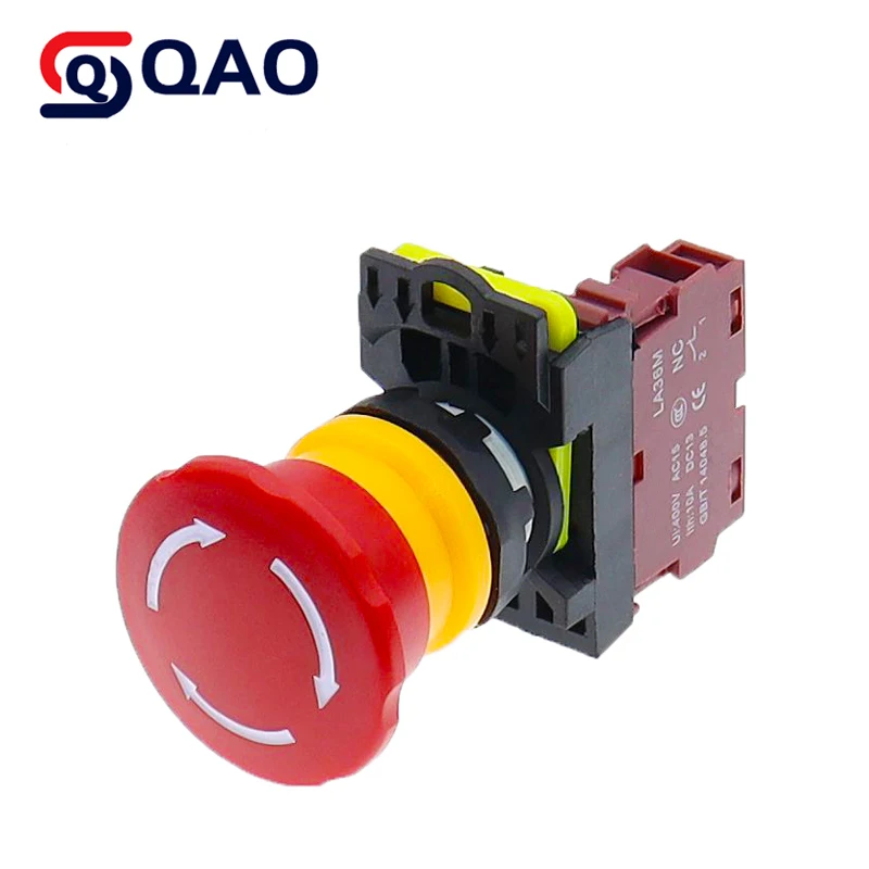 

Кнопочный переключатель LA36M, питание, экстренная остановка, нормально замкнутый фиксирующий самоблокирующийся переключатель, 10 А, 1NC/2NC с фиксацией